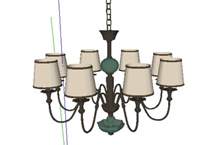 欧式风格客厅吊灯设计SU(草图大师)模型