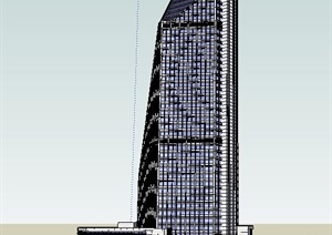 厦门航空港大厦（威斯汀酒店）建筑设计SU(草图大师)模型