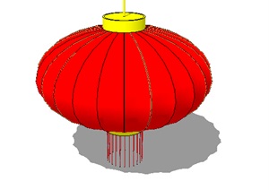 红色灯笼素材设计SU(草图大师)模型