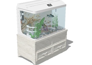 某室内浴缸柜子组合设计SU(草图大师)模型