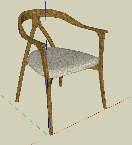 中式扶手椅子设计su模型