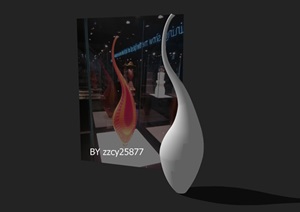 玻璃花瓶雕塑设计SU(草图大师)模型