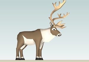 雕塑鹿设计SU(草图大师)模型