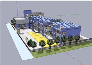 幼儿园教学楼建筑设计SU(草图大师)模型