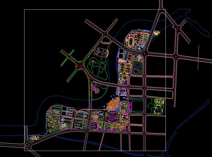 湖州市龙溪港东岸城市规划设计jpg、cad方案(1)