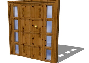 某室内木质门详细设计SU(草图大师)模型