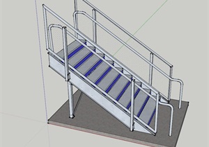 某室内铁艺楼梯设计SU(草图大师)模型