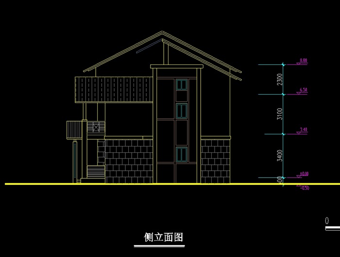 中式山地别墅住宅cad方案图(2)