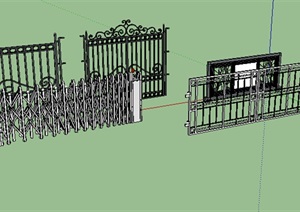 现代铁艺栏杆围栏SU(草图大师)模型