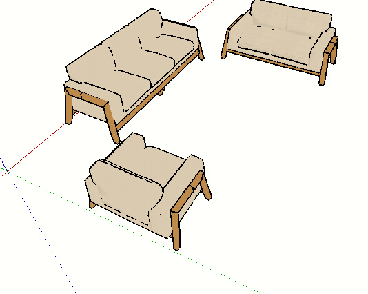 详细沙发组合设计su模型
