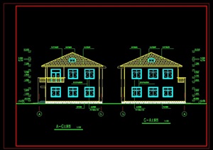 成套别墅建筑CAD方案图