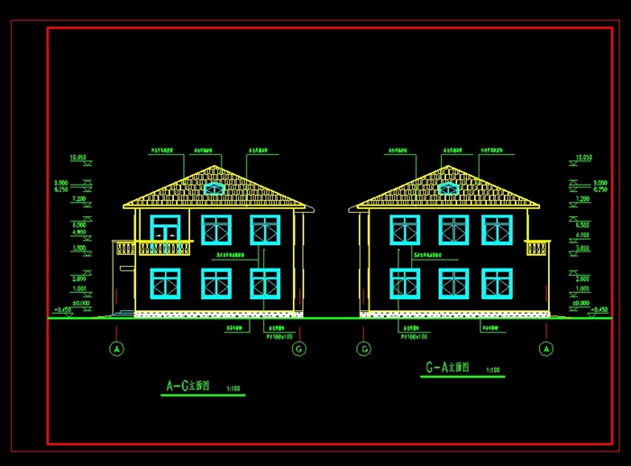 成套别墅建筑CAD方案图(1)
