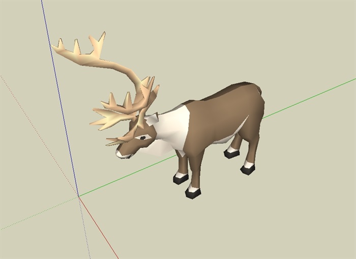雕塑鹿设计su模型(3)