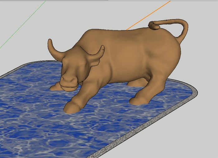 雕塑牛设计su模型(2)