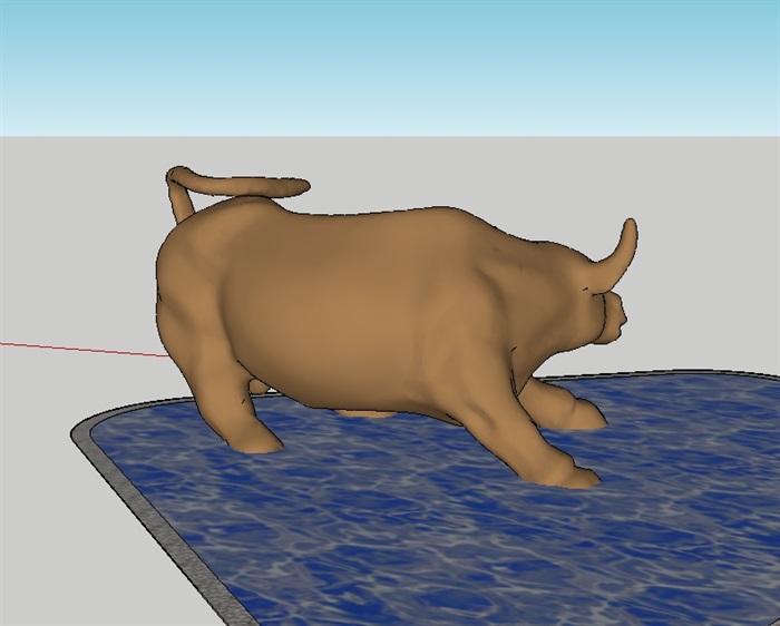 雕塑牛设计su模型(3)