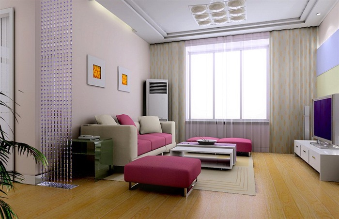 简约三居室家装设计方案及效果图(1)