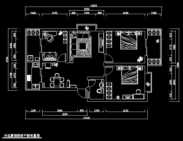 简约三居室家装设计方案及效果图(6)