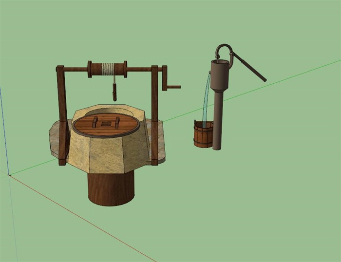 水井素材设计su模型