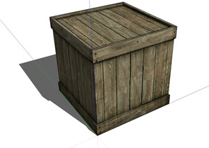 木质箱子小品素材设计SU(草图大师)模型