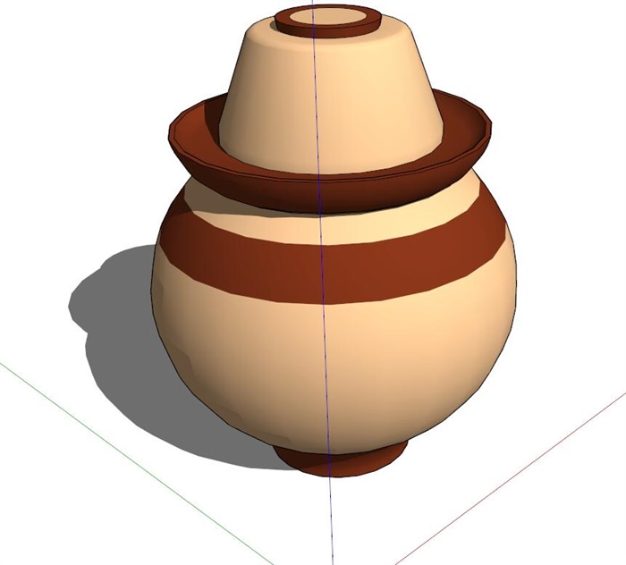 中式陶罐小品素材设计su模型