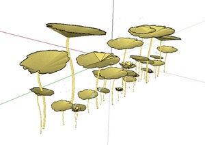 荷花叶素材设计SU(草图大师)模型