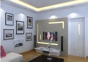 现代两居室内设计cad施工图附效果图及完工照片