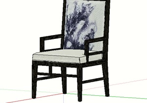 中式靠椅详细设计SU(草图大师)模型