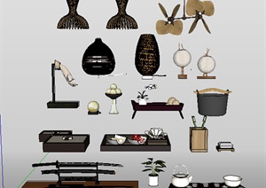 多种不同室内装饰摆件素材设计SU(草图大师)模型