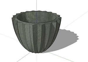 现代独特造型的花钵设计SU(草图大师)模型