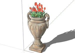 某欧式独特的花瓶花钵设计SU(草图大师)模型