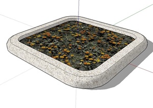 现代园林景观独特的树池花池设计SU(草图大师)模型