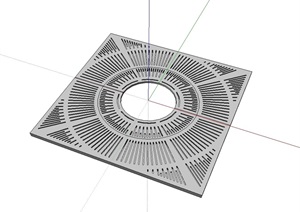 方形详细的树池设计SU(草图大师)模型