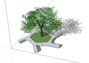 园林景观详细树池SU(草图大师)模型