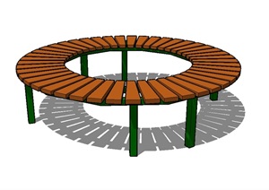 现代圆形树池坐凳设计SU(草图大师)模型
