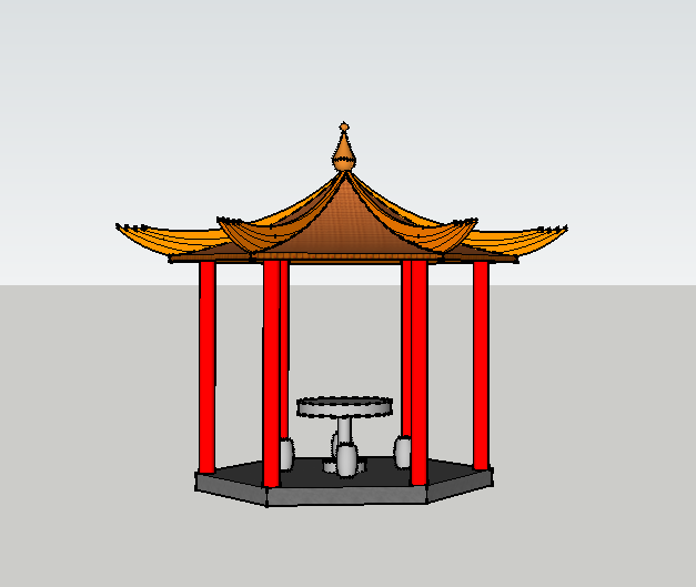 古典中式风格详细的景观亭su模型