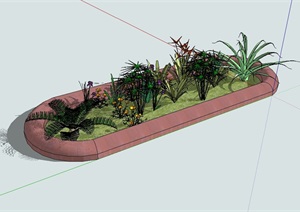 现代园林景观花坛花池设计SU(草图大师)模型