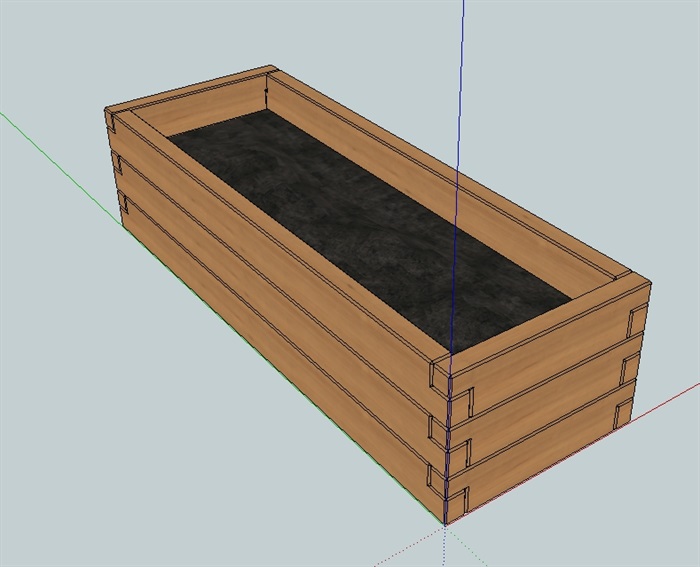 防腐木详细花箱设计su模型(2)