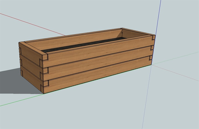 防腐木详细花箱设计su模型(1)
