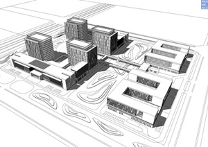 办公楼产业园建筑楼设计SU(草图大师)模型