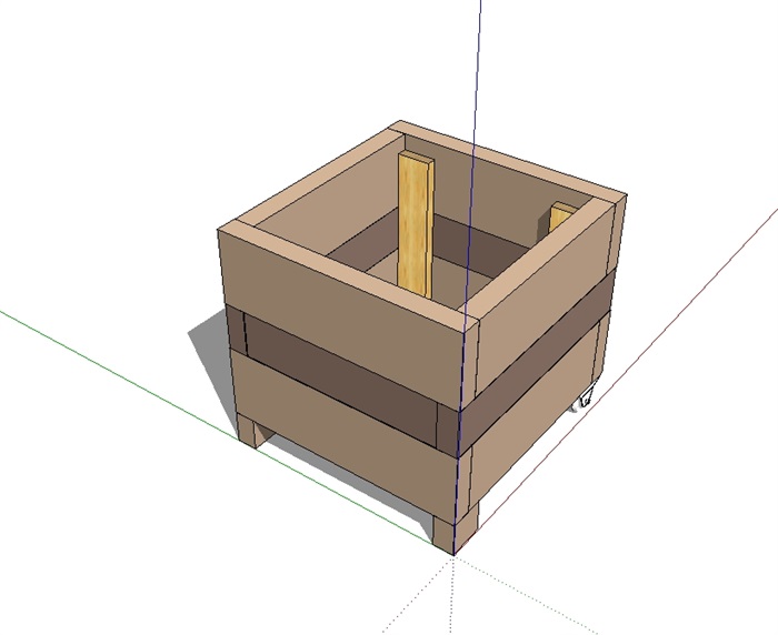 正方形详细的花箱设计su模型(2)