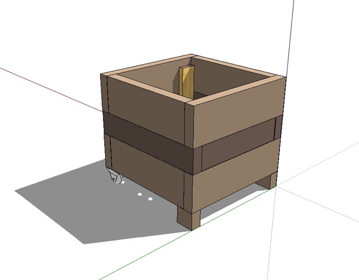 正方形详细的花箱设计su模型(3)