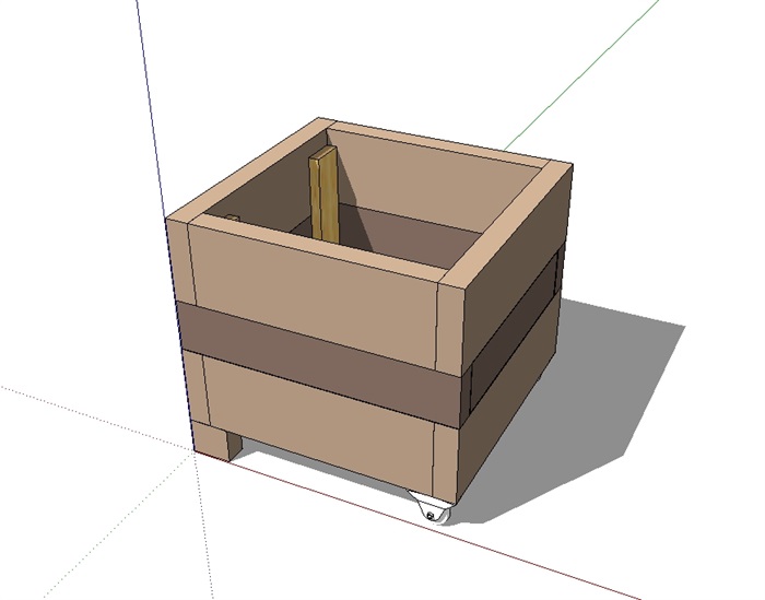 正方形详细的花箱设计su模型(1)