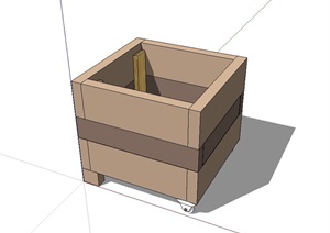 正方形详细的花箱设计SU(草图大师)模型