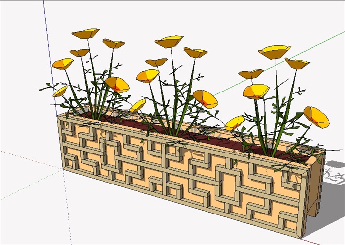 花箱花池详细设计su模型(1)