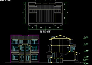 中式联排别墅设计cad方案