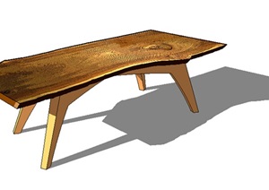 现代独特经典的木质桌子设计SU(草图大师)模型