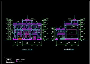 欧式详细大型别墅建筑cad施工图纸