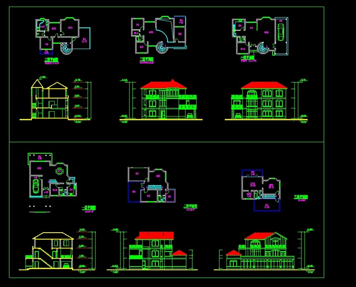 别墅住宅造型设计cad方案图(1)