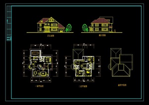 某欧式详细别墅住宅设计cad方案
