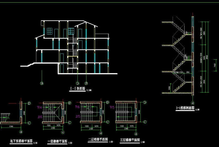 欧式别墅建筑设计cad方案图(2)